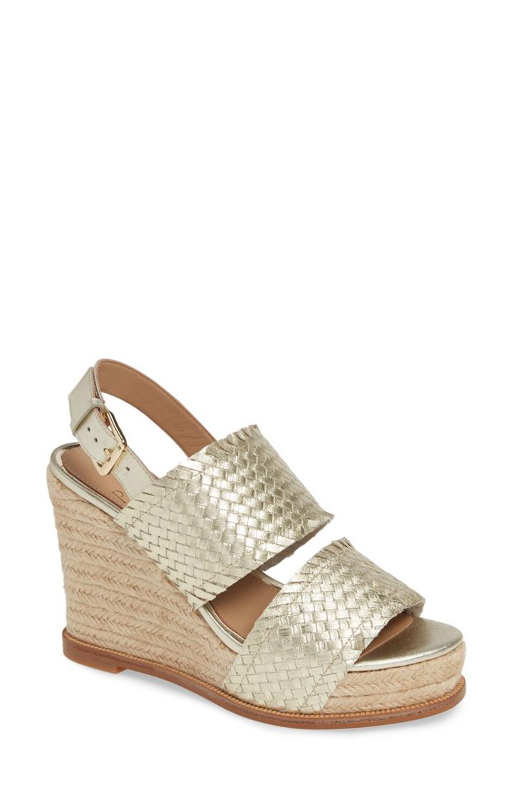 Women's Linea Paolo Elaine Espadrille Wedge Sandal M - Metallic