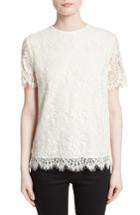 Women's Victoria Beckham Floral Lace Tee Us / 6 Uk - White