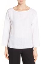 Women's Eileen Fisher Organic Handkerchief Linen Top, Size - White