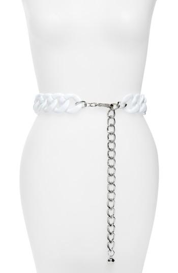 Women's Steve Madden Painted Link Wide Chain Belt - White