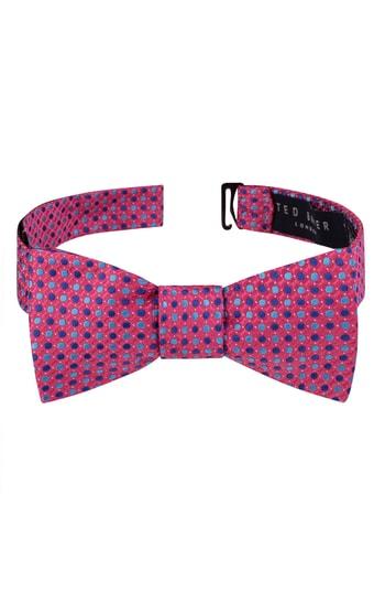 Men's Ted Baker London Alternating Dot Silk Bow Tie, Size - Pink