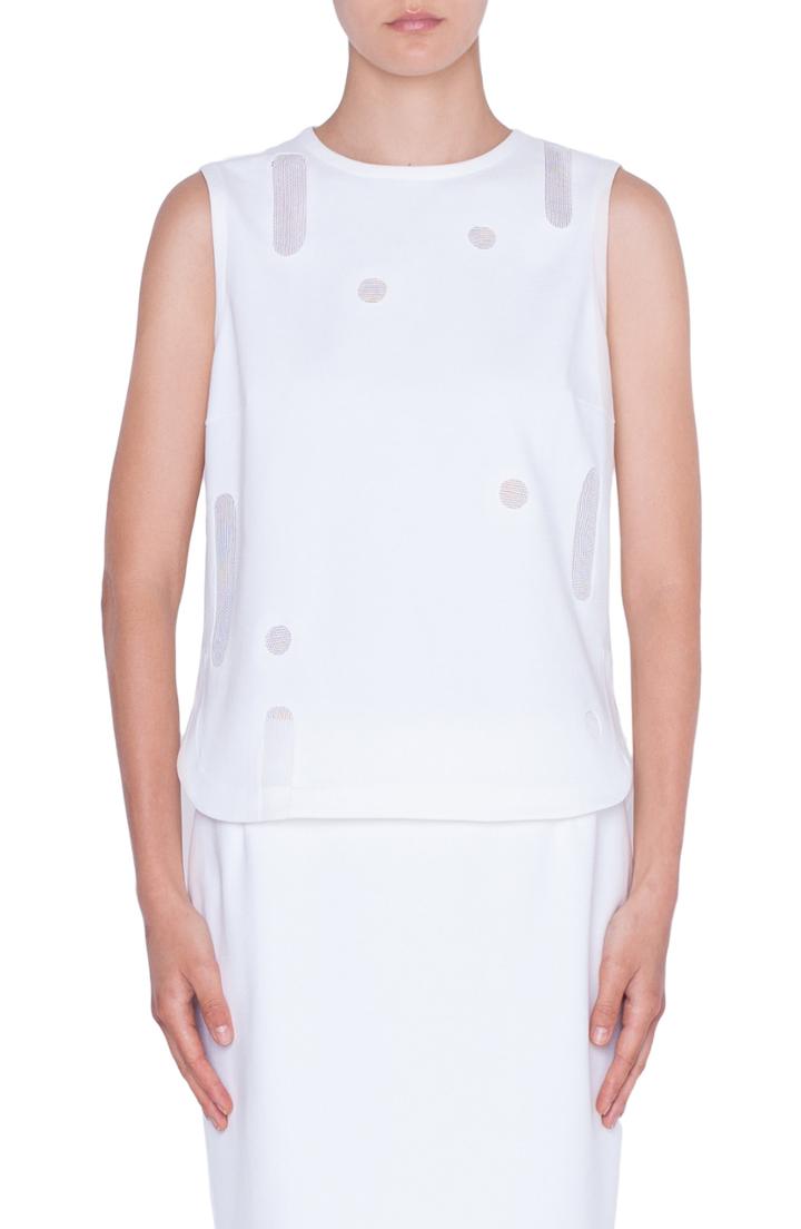 Women's Akris Punto Memphis Lameira Sleeveless Top - White