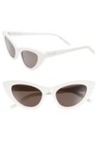 Women's Saint Laurent Lily 52mm Cat Eye Sunglasses - Ivory