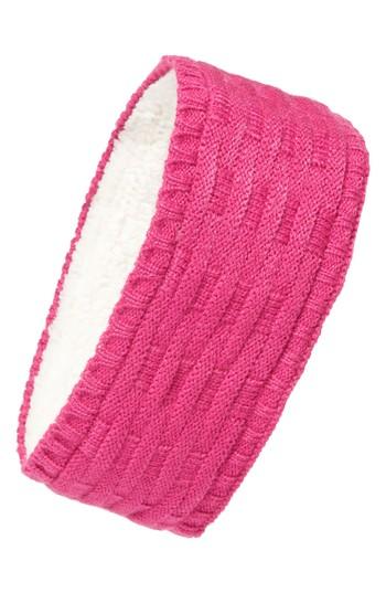 Echo Cross Cable Knit Headband, Size - Pink
