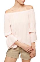 Petite Women's Sanctuary Off The Shoulder Blouse, Size P - Pink