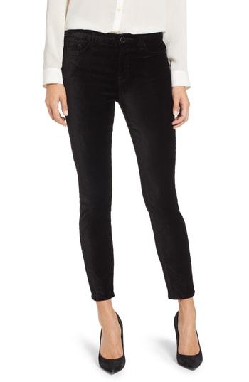 Women's Jen7 Velvet Ankle Skinny High Waist Pants - Black