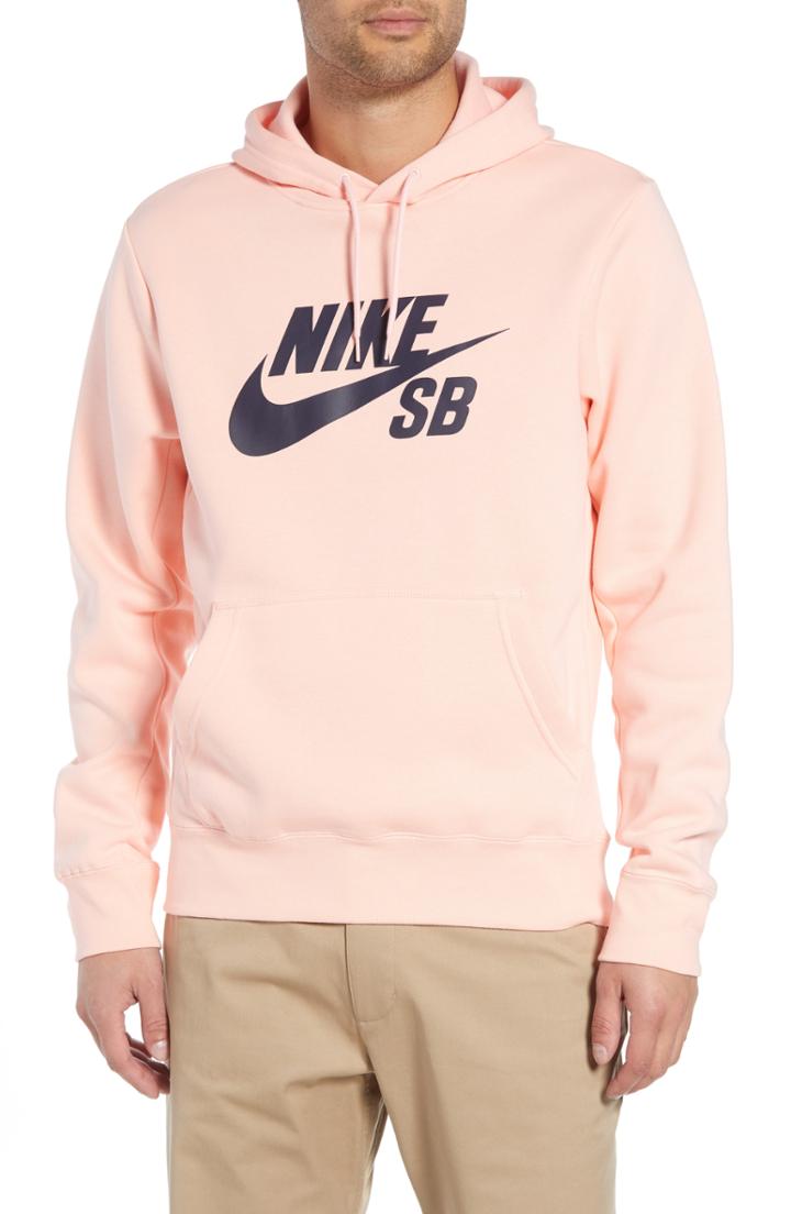 Men's Nike Sb Icon Essential Hoodie - Pink