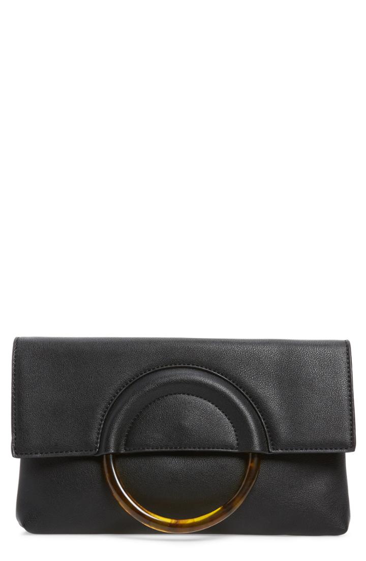 Leith Resin Handle Clutch - Burgundy