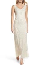Women's Pisarro Nights Beaded Necklace Motif Gown - Ivory