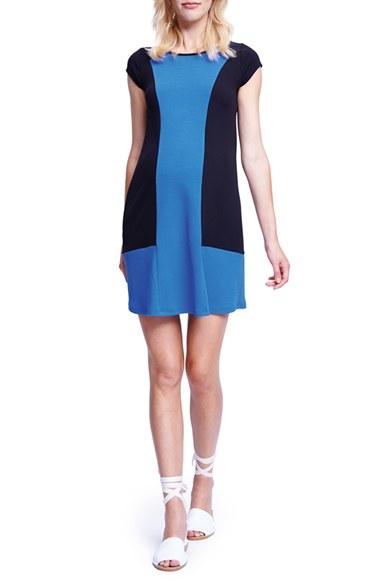 Women's Maternal America Colorblock Maternity T-shirt Dress