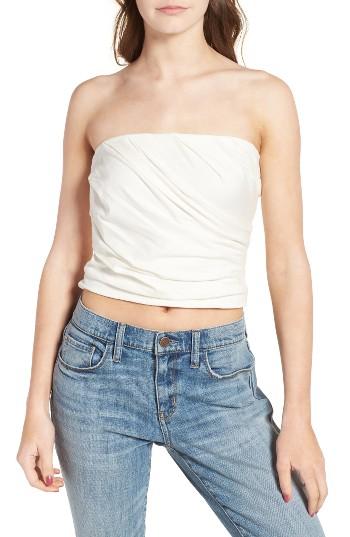 Women's Hinge Draped Tube Top, Size - Ivory