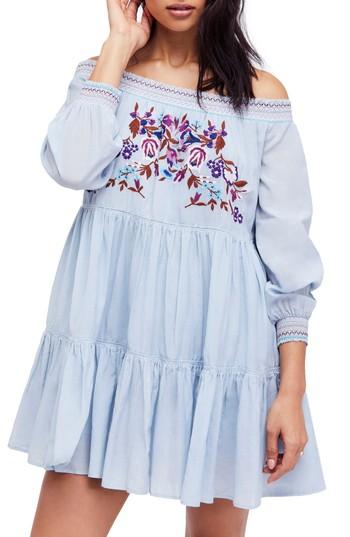 Women's Free People Sunbeams Minidress, Size - Blue