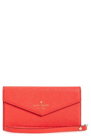 Women's Kate Spade New York Iphone 7 & 7 Leather Wristlet - Orange