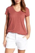 Women's Caslon Rounded V-neck Tee, Size - Red