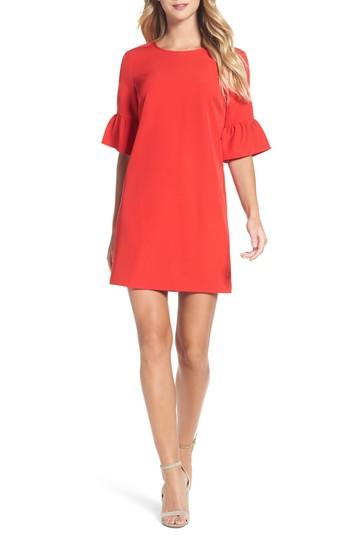 Petite Women's Charles Henry Bell Sleeve Shift Dress P - Pink
