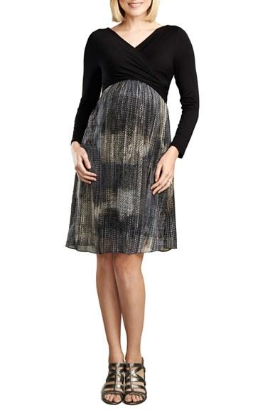 Women's Maternal America Crossover Maternity Dress - Metallic