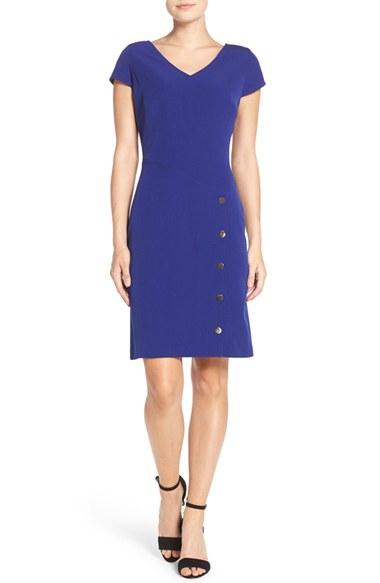 Women's Julia Jordan Snap Button Sheath Dress - Blue