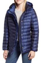 Women's Cole Haan Signature Quilted Down Jacket With Faux Fur Trim - Blue