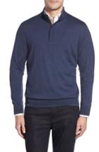 Men's Paul & Shark Stand Collar Henley Sweater - Blue