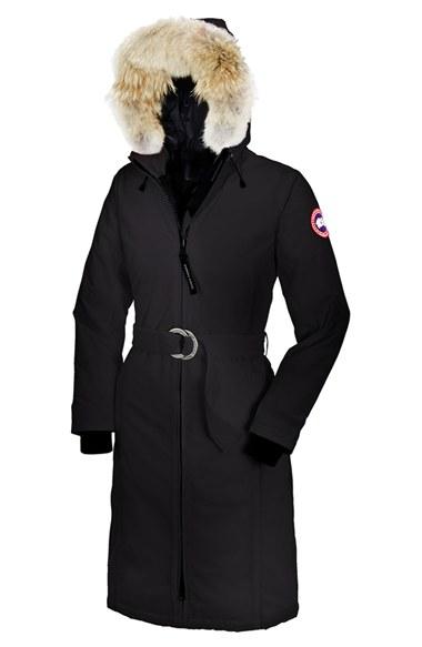 Women's Canada Goose 'whistler' Genuine Coyote Fur Trim Slim Fit Belted Long Down Parka