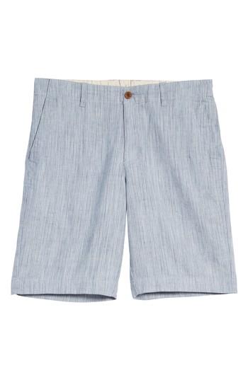 Men's Tommy Bahama Harbor Herringbone Linen Blend Shorts - Blue
