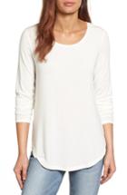 Petite Women's Halogen Long Sleeve Knit Tunic P - Ivory