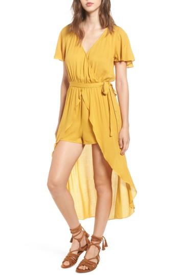 Women's Love, Fire Ruffle Maxi Romper - Metallic