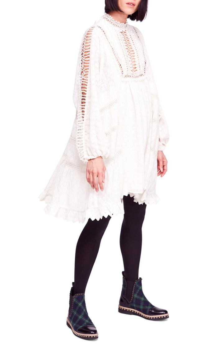 Women's Free People Venice Crochet Detail Cotton Minidress