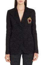 Women's Dolce & Gabbana Heart Patch Lace Blazer Us / 44 It - Black