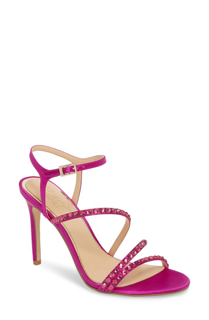 Women's Jewel Badgley Mischka Marimba Crystal Embellished Sandal .5 M - Purple