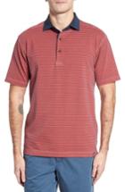 Men's Thaddeus Ivan Stripe Stretch Jersey Polo, Size - Red