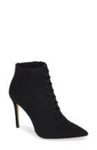 Women's Something Navy Orchid Leather Bootie .5 M - Black