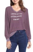 Women's Wildfox Ready For Bed Baggy Beach Jumper Sweatshirt - Red