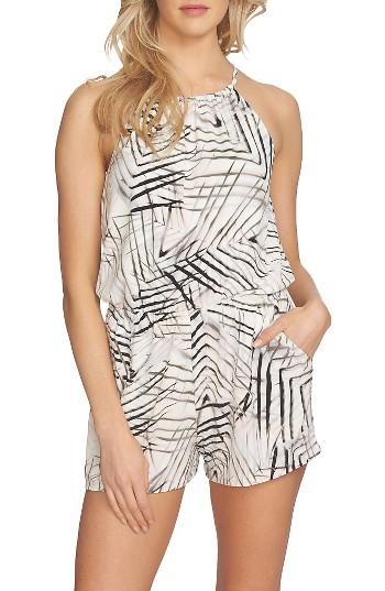 Women's 1.state Palm High Neck Romper, Size - White