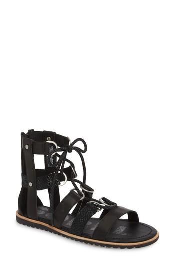 Women's Sorel Ella Gladiator Sandal M - Black