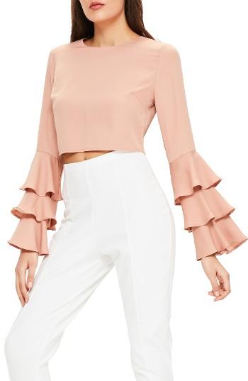 Women's Missguided Ruffle Crop Blouse