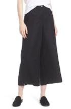 Petite Women's Eileen Fisher Wide Leg Organic Linen Pants P - Black