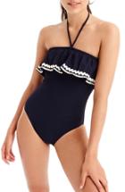 Women's J.crew Ruffle Halter One-piece Swimsuit