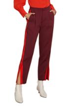 Women's Habitual Abigail Side Stripe Ankle Slit Pants - Red