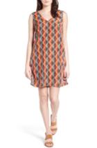 Women's Halogen V-neck Shift Dress, Size - Metallic