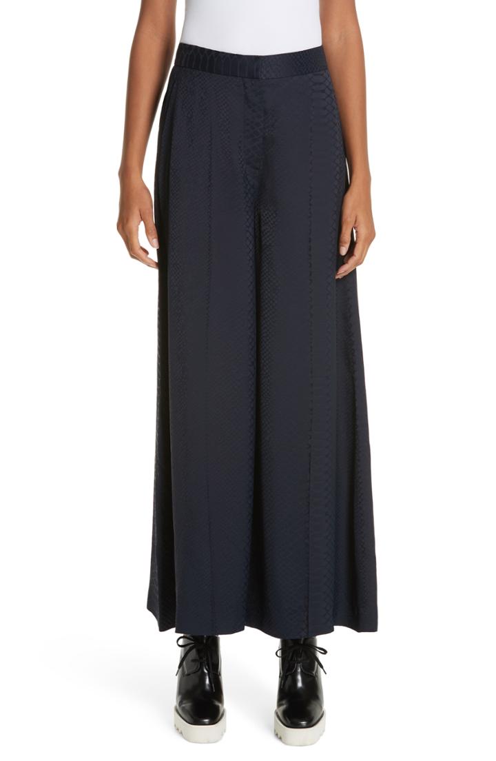 Women's Stella Mccartney Snake Crop Wide Leg Pants Us / 38 It - Blue