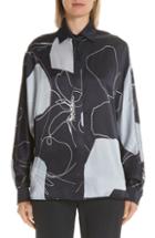 Women's Max Mara Renna Print Silk Top - Blue