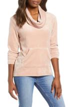Women's Caslon Off Duty Cowl Neck Velour Pullover - Pink