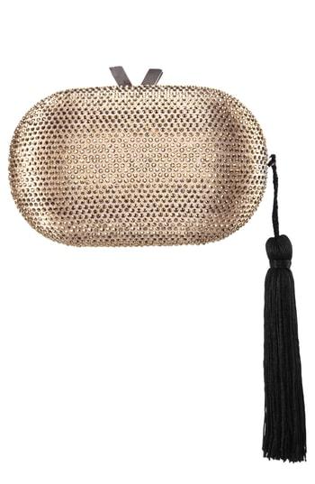 Nina Oval Minaudiere With Tassel - Metallic
