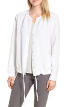 Women's Nic+zoe Homebound Linen Blend Drawstring Jacket - White