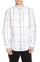 Men's Calibrate Windowpane Sport Shirt - White