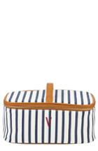 Cathy's Concepts Monogram Stripe Canvas Cosmetics Case, Size - Blue V