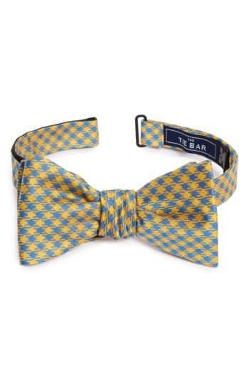 Men's The Tie Bar Commix Check Silk Bow Tie, Size - Yellow