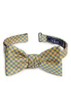 Men's The Tie Bar Commix Check Silk Bow Tie, Size - Yellow