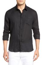 Men's Vilebrequin Caroubie Regular Fit Linen Sport Shirt - Black